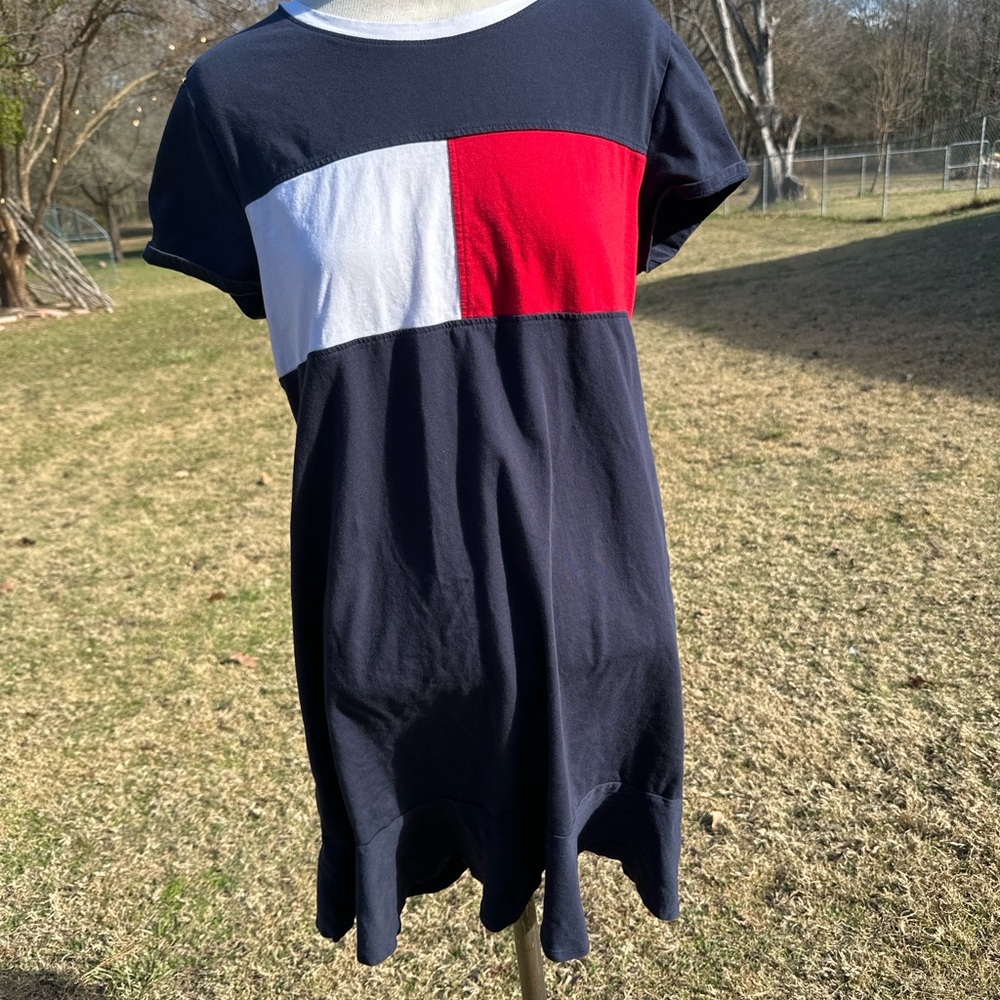 Tommy Hilfiger Navy and Red Polo